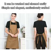 Adjustable Work Apron Neck Strap Waist Tie Kitchen Cooking Bib Apron Men Women - Brown V528-APRON-BROWN-899251