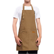 Adjustable Work Apron Neck Strap Waist Tie Kitchen Cooking Bib Apron Men Women - Brown V528-APRON-BROWN-899251