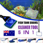 5 in1 Water Aquarium Cleaning Tool Fish Tank Gravel Vacuum Glass Cleaner Brush V528-AQUARIUMCLEANING-433173