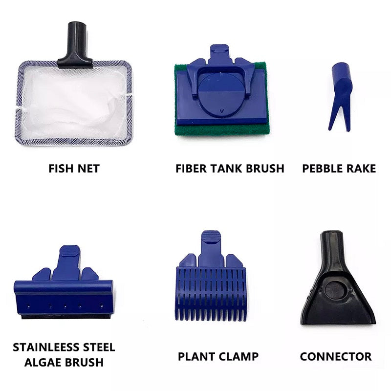 5 in1 Water Aquarium Cleaning Tool Fish Tank Gravel Vacuum Glass Cleaner Brush V528-AQUARIUMCLEANING-433173