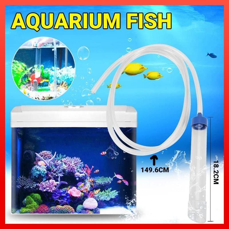 Aquarium Gravel Cleaner Siphon Hose Manual Water Changer for Small Fish Tanks V528-AQUARIUMFISH-462556