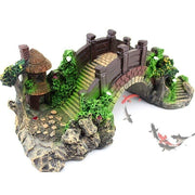 Aquarium Fish Tank Ornament Bridge Resin Rock Pavilion Tree Landscape Decoration - L:19*7*8.5CM V528-AQUARIUMLANDSCAPE-BRIDGE-161710