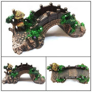 Aquarium Fish Tank Ornament Bridge Resin Rock Pavilion Tree Landscape Decoration - L:19*7*8.5CM V528-AQUARIUMLANDSCAPE-BRIDGE-161710