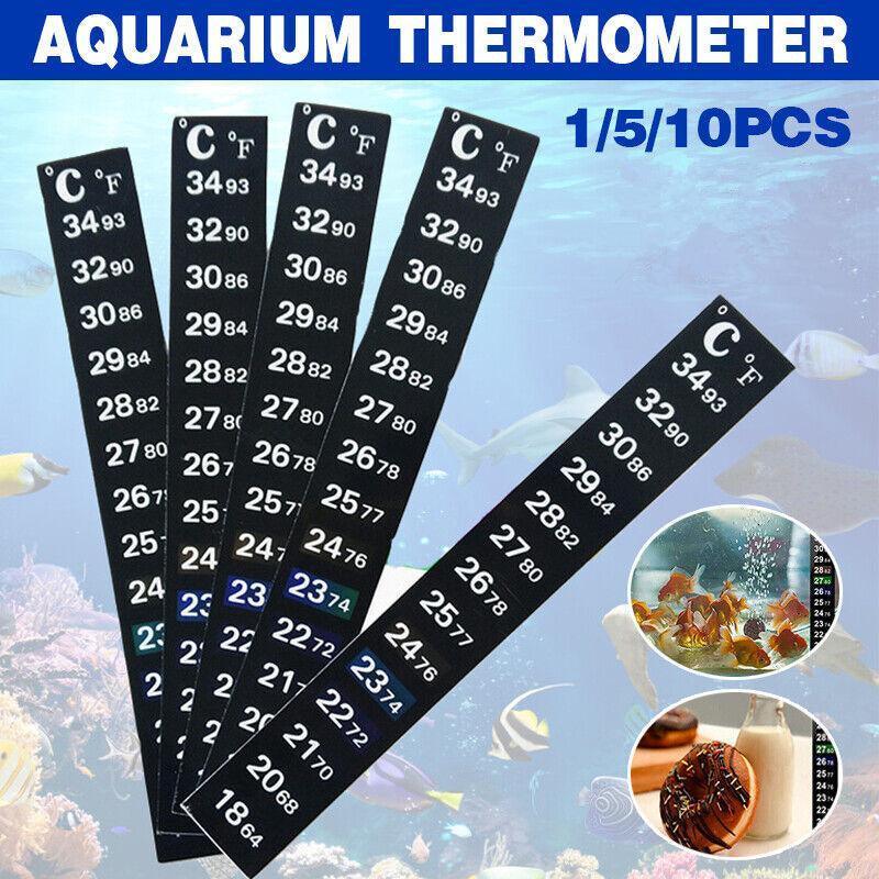 UPTO 10x Aquarium Thermometer Fish Tank Sticker Temperature Strip Dual Scale HOT - 1PC V528-AQUARIUMTHERMOMETER-1PC-573230