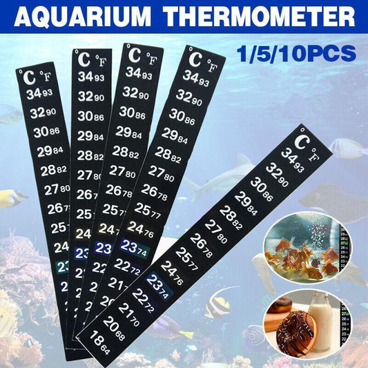 UPTO 10x Aquarium Thermometer Fish Tank Sticker Temperature Strip Dual Scale HOT - 1PC V528-AQUARIUMTHERMOMETER-1PC-573230