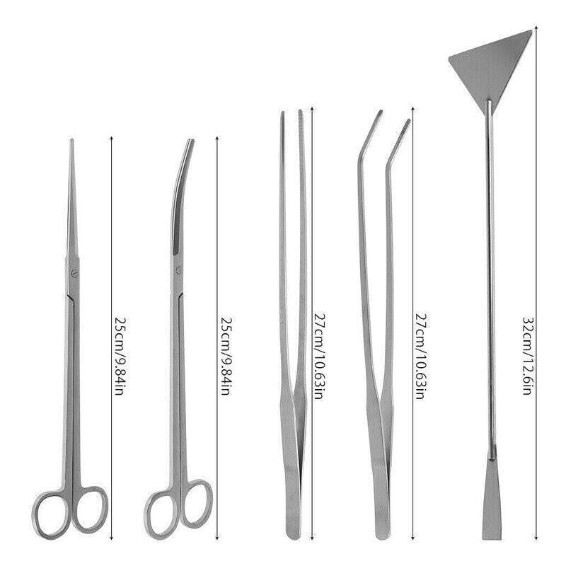 Stainless Steel Aquarium Tool Set Tweezers Scissors Spatula Kit 4 5 6PCS - 4PCS Tool + Bag V528-AQUARIUMTOOL-4PCSTOOLBAG-298797