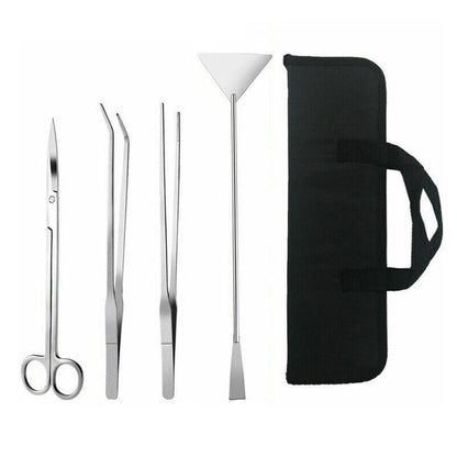 Stainless Steel Aquarium Tool Set Tweezers Scissors Spatula Kit 4 5 6PCS - 4PCS Tool + Bag V528-AQUARIUMTOOL-4PCSTOOLBAG-298797