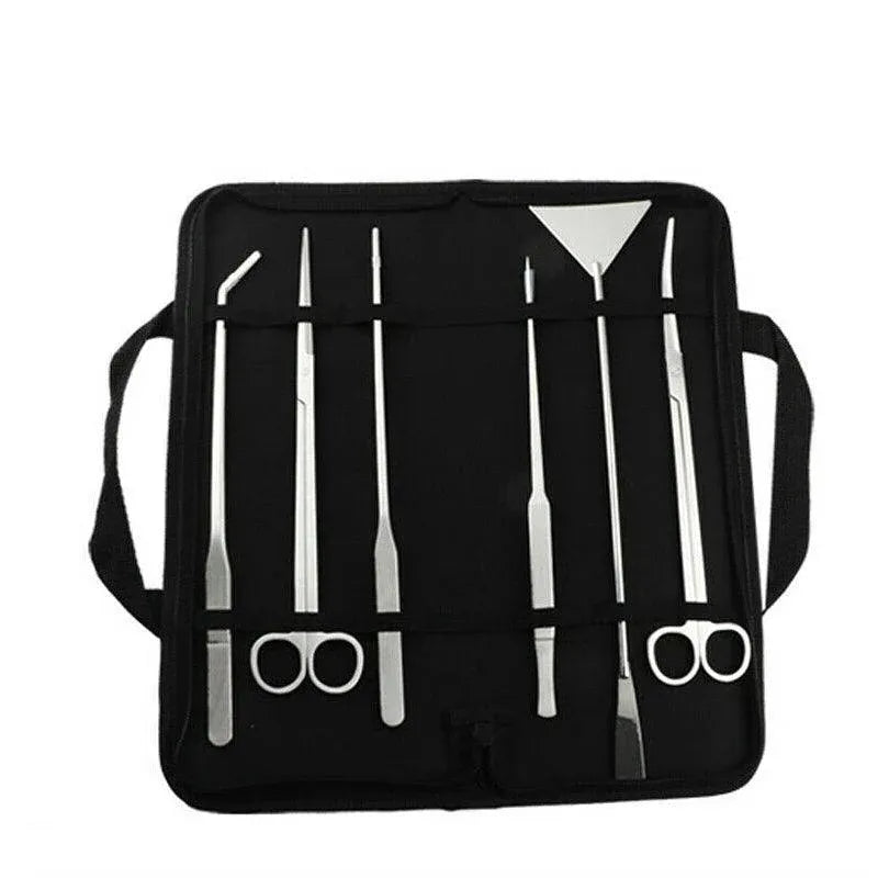 Stainless Steel Aquarium Tool Set Tweezers Scissors Spatula Kit 4 5 6PCS - 6PCS Tool + Bag V528-AQUARIUMTOOL-6PCSTOOL-BAG-917692