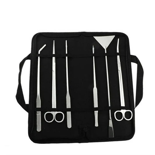Stainless Steel Aquarium Tool Set Tweezers Scissors Spatula Kit 4 5 6PCS - 6PCS Tool + Bag V528-AQUARIUMTOOL-6PCSTOOL-BAG-917692