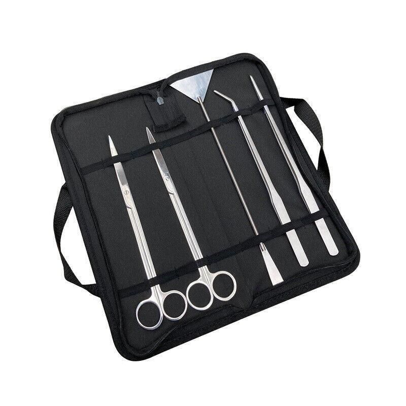 Stainless Steel Aquarium Tool Set Tweezers Scissors Spatula Kit 4 5 6PCS - 6PCS Tool + Bag V528-AQUARIUMTOOL-6PCSTOOL-BAG-917692