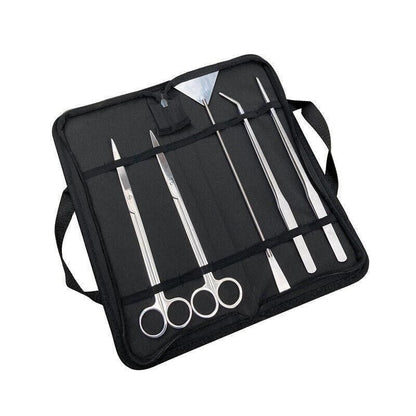Stainless Steel Aquarium Tool Set Tweezers Scissors Spatula Kit 4 5 6PCS - 6PCS Tool + Bag V528-AQUARIUMTOOL-6PCSTOOL-BAG-917692