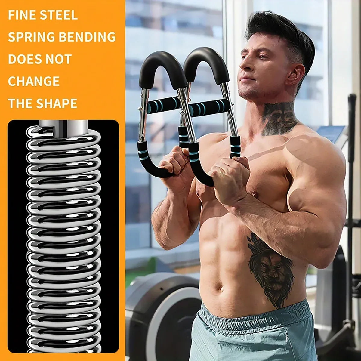 Multi Functional U Shaped Arm Strength Trainer Adjustable Home Exercise Device V528-ARM-BLACK-BLUE-405053