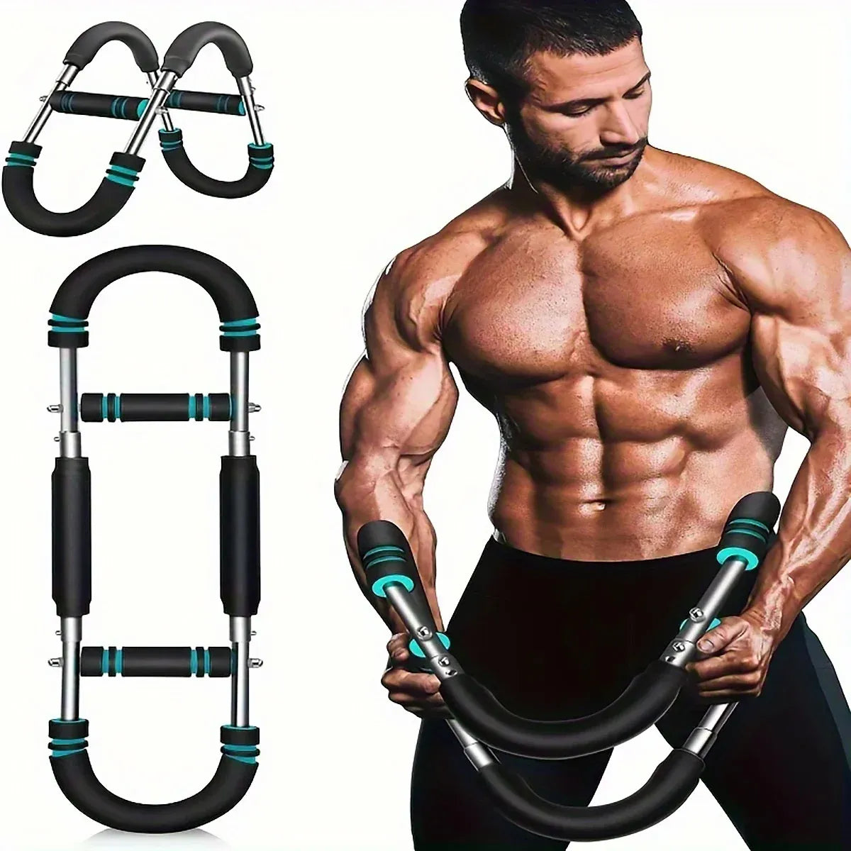 Multi Functional U Shaped Arm Strength Trainer Adjustable Home Exercise Device V528-ARM-BLACK-BLUE-405053
