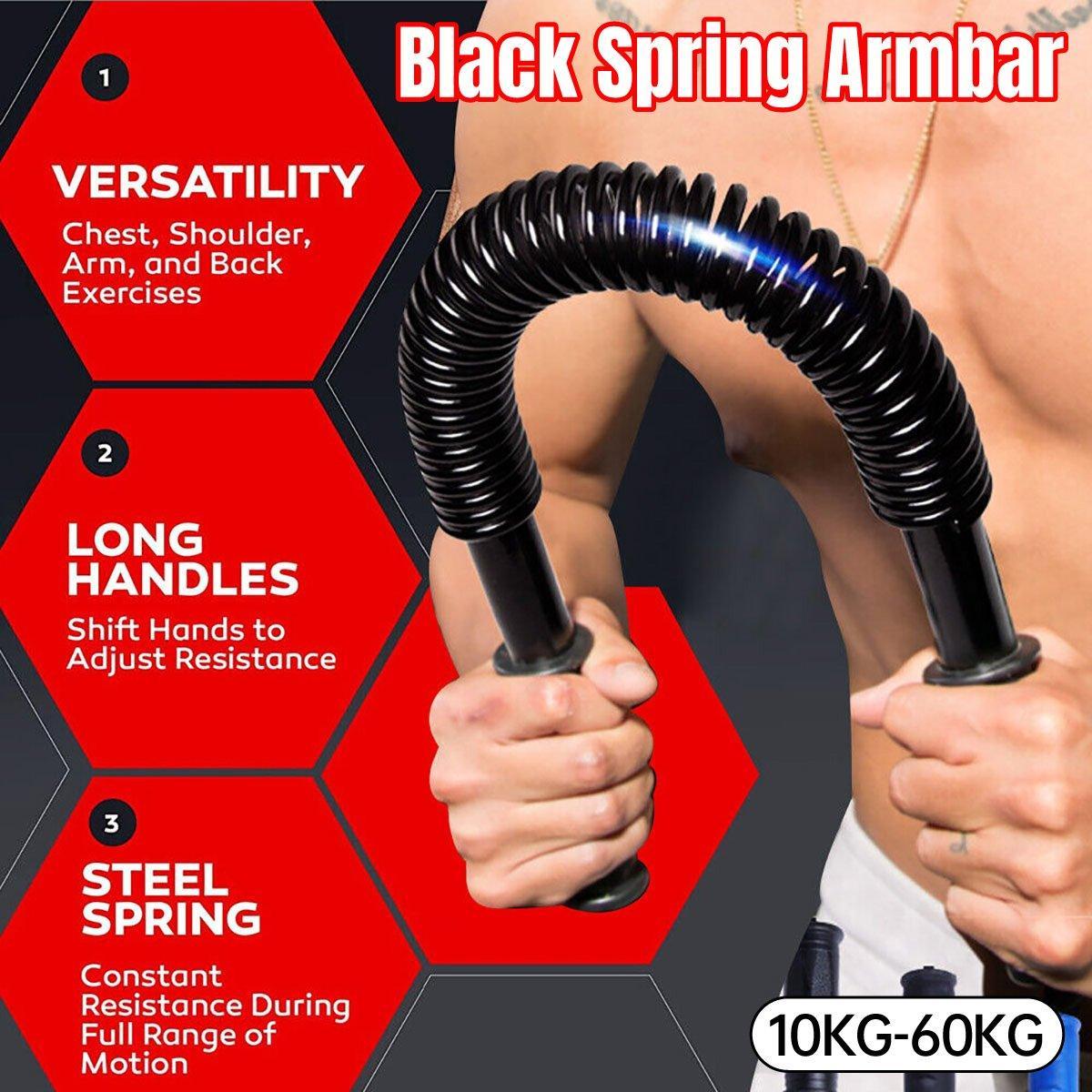Spring Arm Power Rod Grip Puller Home Fitness Equipment for Strength Training - 60KG V528-ARM-STRENGTHENER-BLACK-60-931346