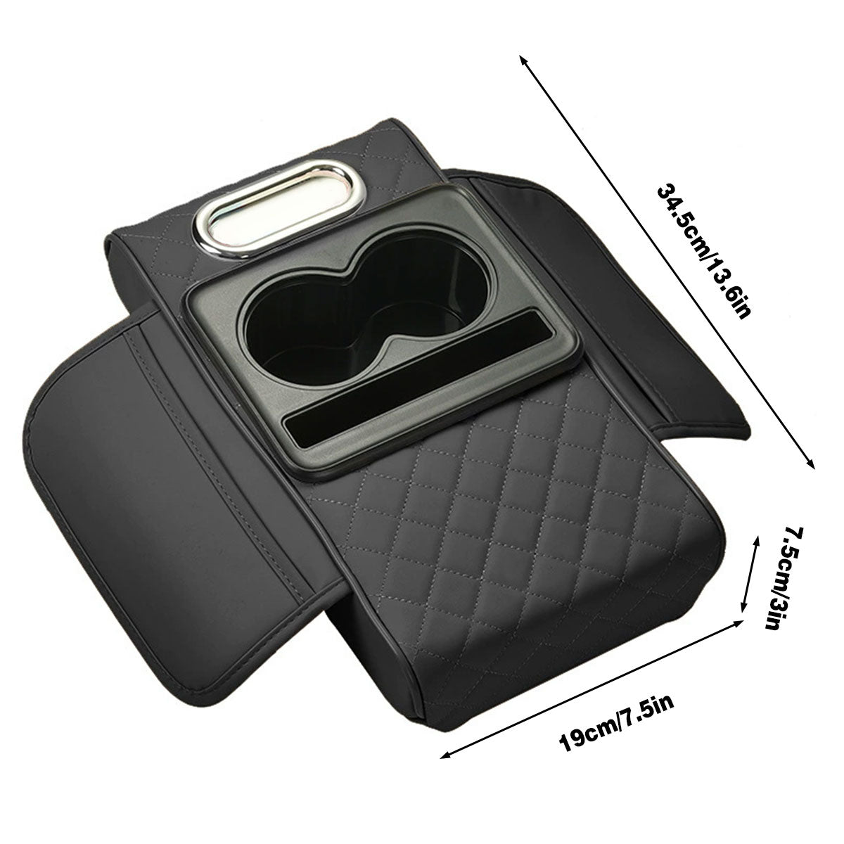 Car Armrest Pad Central Console Storage Box Lift Cushion Rest Support Organizer - Black Red V528-ARMREST-BOX-BLACK-RED-645587