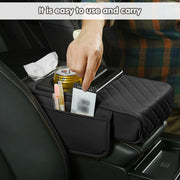 Car Armrest Pad Central Console Storage Box Lift Cushion Rest Support Organizer - Black Red V528-ARMREST-BOX-BLACK-RED-645587