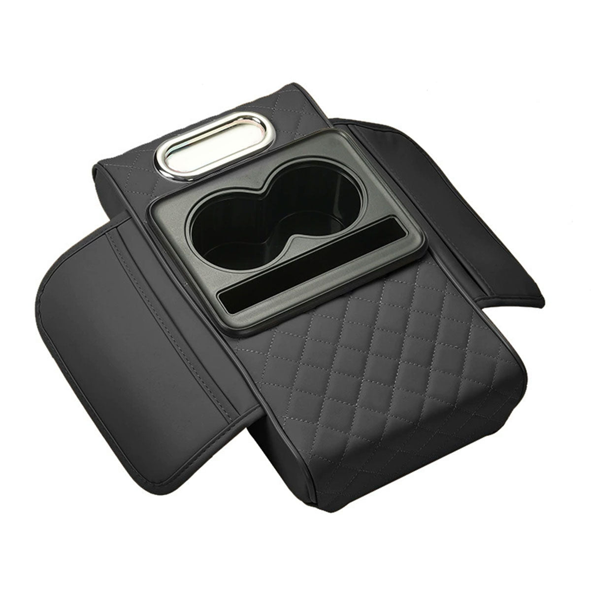 Car Armrest Pad Central Console Storage Box Lift Cushion Rest Support Organizer - Black Red V528-ARMREST-BOX-BLACK-RED-645587