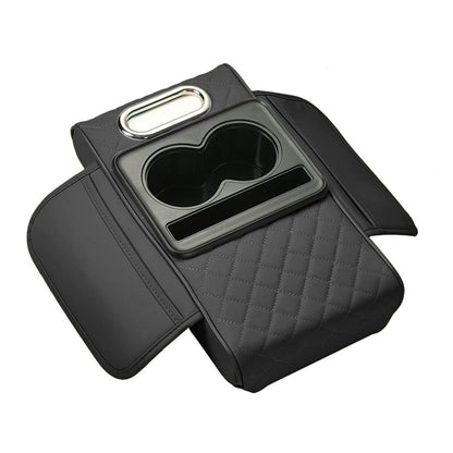 Car Armrest Pad Central Console Storage Box Lift Cushion Rest Support Organizer - Black Red V528-ARMREST-BOX-BLACK-RED-645587