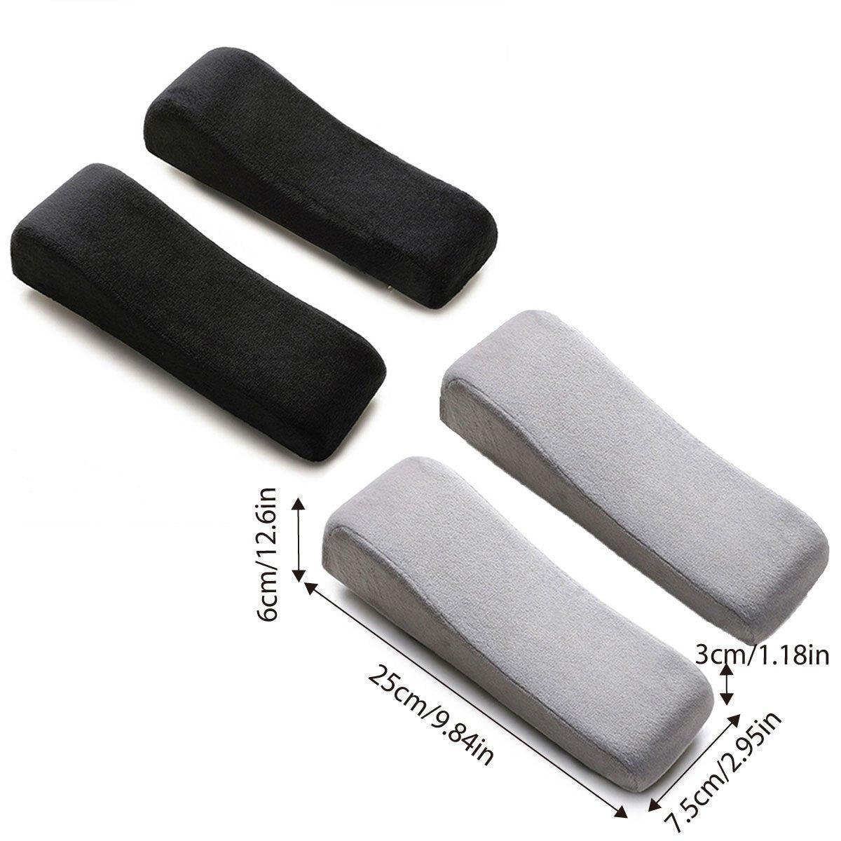 2PCS Elbow Arm Rest Cushion Chair Armrest Pads Memory Foam Office Support Pillow - Grey V528-ARMRESTPAD-2PCS-GREY-584758