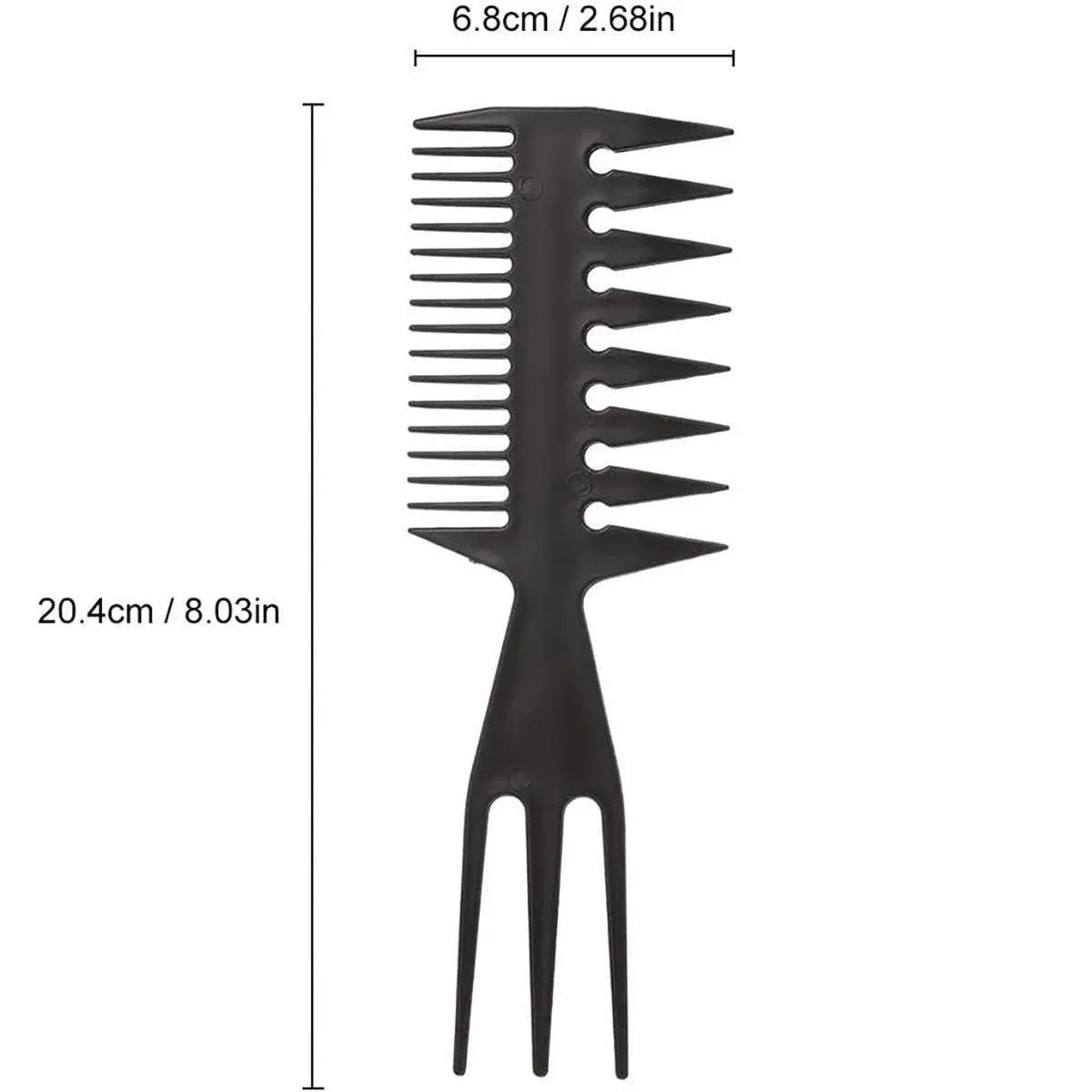 3 in 1 Hair Comb Styling Tool for Salon and Home Use Professional Quality V528-ART-COMB-BLACK-1PC-677248