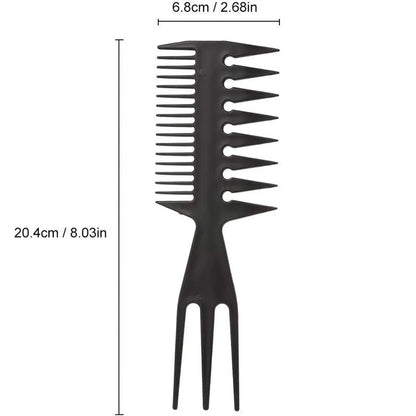 3 in 1 Hair Comb Styling Tool for Salon and Home Use Professional Quality V528-ART-COMB-BLACK-1PC-677248