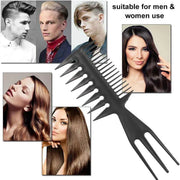 3 in 1 Hair Comb Styling Tool for Salon and Home Use Professional Quality V528-ART-COMB-BLACK-1PC-677248