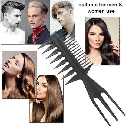 3 in 1 Hair Comb Styling Tool for Salon and Home Use Professional Quality V528-ART-COMB-BLACK-1PC-677248