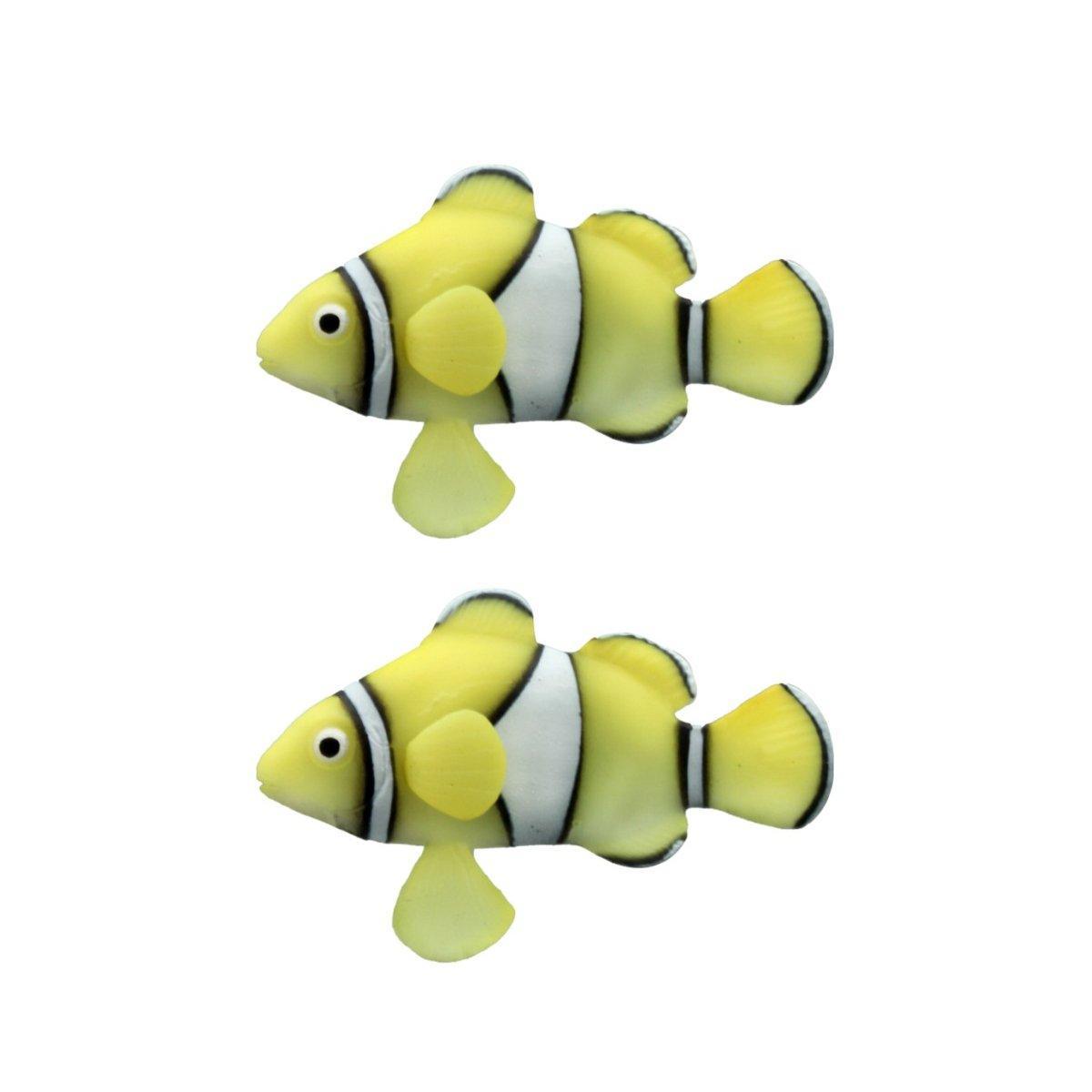 2PCS Artificial Betta Fish Aquarium Decorations Silicone Floating Moving Fish - Sky Blue Goldfish V528-ARTIFICIAL-FISH-BLUE-2PCS-928151