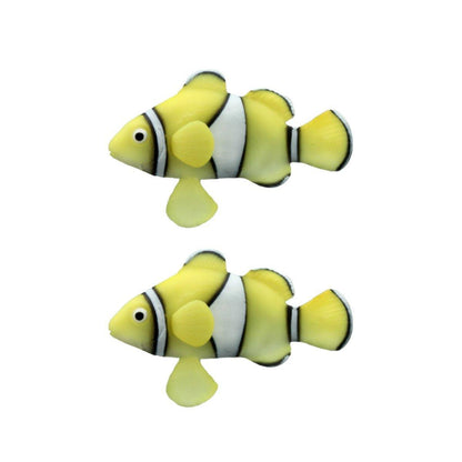 2PCS Artificial Betta Fish Aquarium Decorations Silicone Floating Moving Fish - Sky Blue Goldfish V528-ARTIFICIAL-FISH-BLUE-2PCS-928151