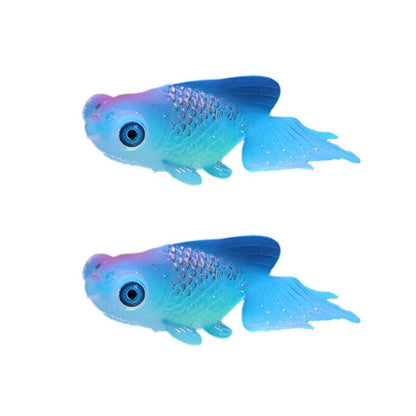 2PCS Artificial Betta Fish Aquarium Decorations Silicone Floating Moving Fish - Purple Lionfish V528-ARTIFICIAL-FISH-PURPLE-2PCS-348635