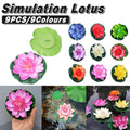 9pcs Simulation Lotus Flowers Leaves Water Lily Pond Fish Tank Decoration V528-ARTIFICIAL-LOTUS-9PCS-787522