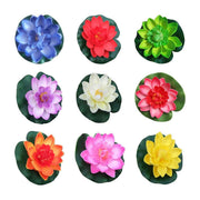 9pcs Simulation Lotus Flowers Leaves Water Lily Pond Fish Tank Decoration V528-ARTIFICIAL-LOTUS-9PCS-787522