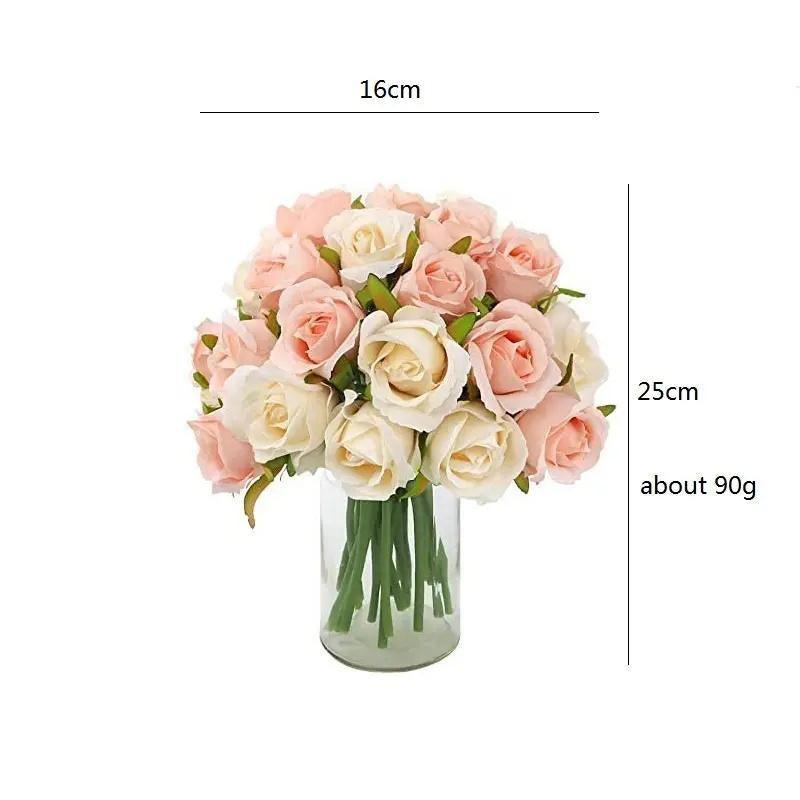 12 Heads Silk Rose Artificial Flowers Fake Bouquet - Red V528-ARTIFICIALFLOWERS-RED-223401