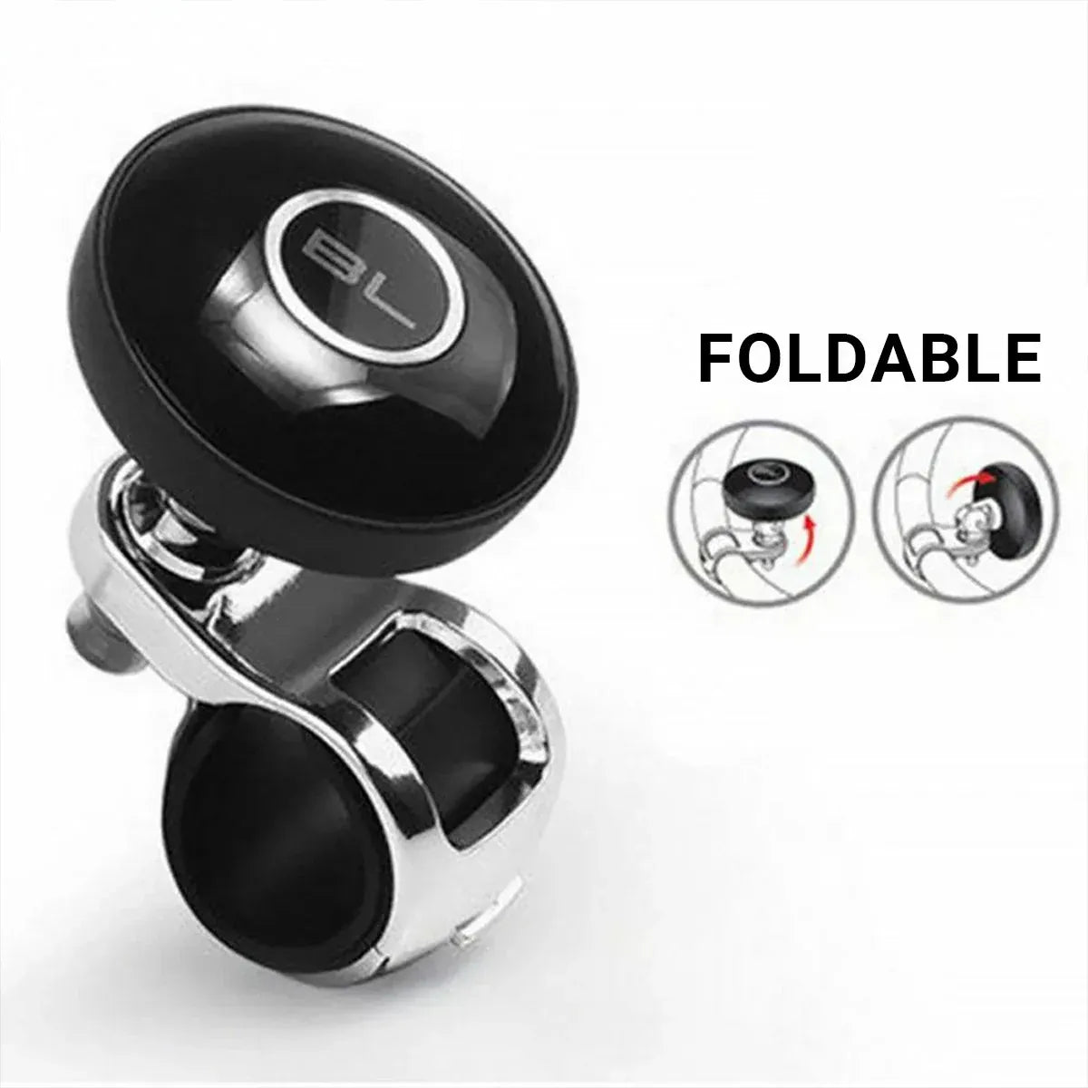 Universal Black Metal Steering Wheel Car Accessories Helper Grip Spinner Knob V528-ASSIST-BALL-358964
