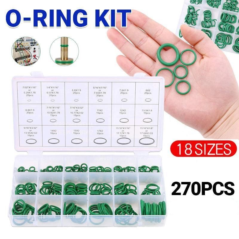 270 Pcs Air Conditioning O Ring Assortment Kit Green Air Con 18 Sizes Oring Gas V528-ASSORTMENTKIT-GREEN-732343
