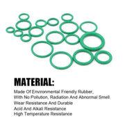 270 Pcs Air Conditioning O Ring Assortment Kit Green Air Con 18 Sizes Oring Gas V528-ASSORTMENTKIT-GREEN-732343