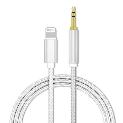 Lightning to 3.5mm Aux Audio Cable Adapter for Car Speaker Headphone Sound System - Silver V528-AUAUDIOADAPTER-SILVER-607616