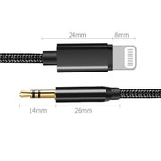 Lightning to 3.5mm Aux Audio Cable Adapter for Car Speaker Headphone Sound System - Silver V528-AUAUDIOADAPTER-SILVER-607616