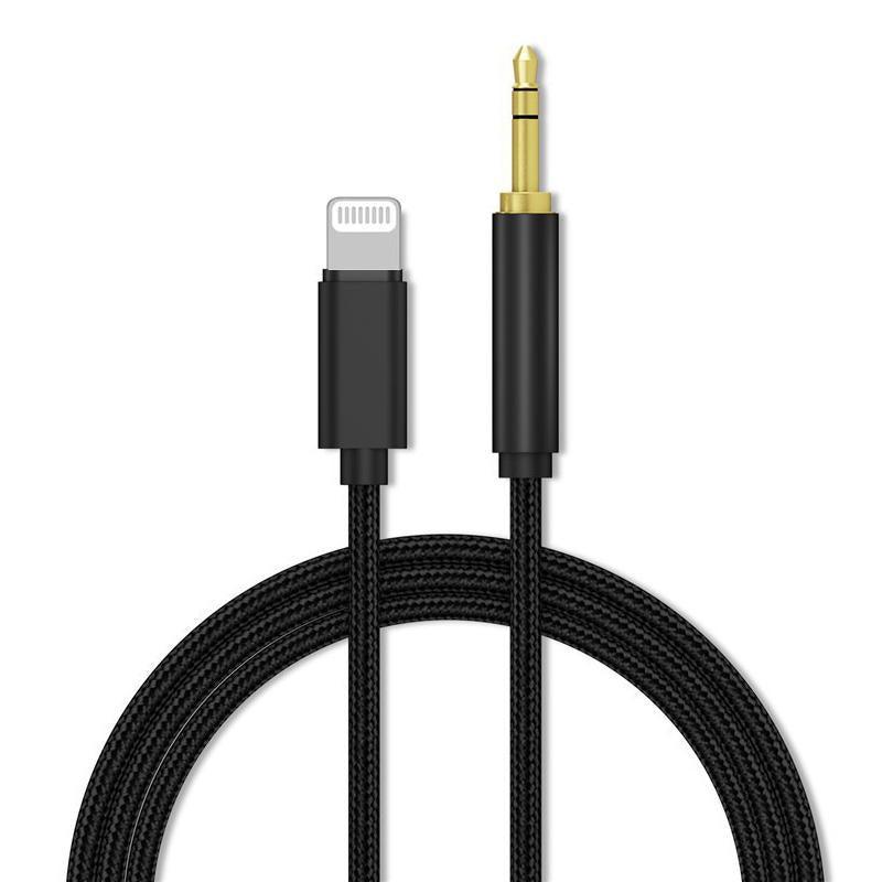 Lightning to 3.5mm Aux Audio Cable Adapter for Car Speaker Headphone Sound System - Silver V528-AUAUDIOADAPTER-SILVER-607616