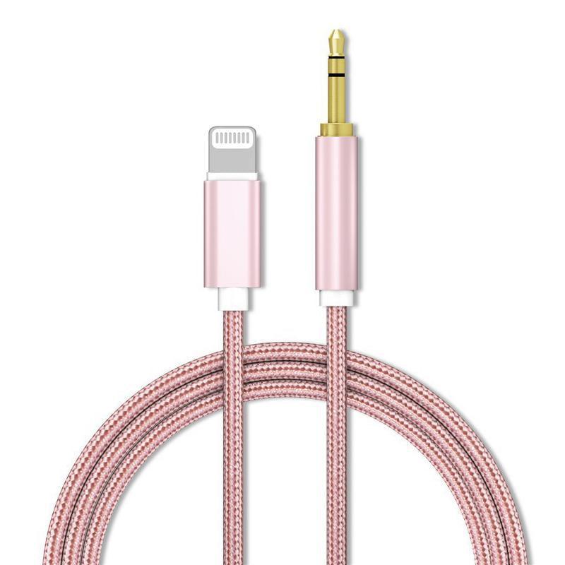 Lightning to 3.5mm Aux Audio Cable Adapter for Car Speaker Headphone Sound System - Silver V528-AUAUDIOADAPTER-SILVER-607616