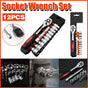 12PCS Socket Ratchet Wrench Set Quick Release Handle Extension Bar Tool Set V528-AUTO-REPAIR-TOOL-12PCS-532125