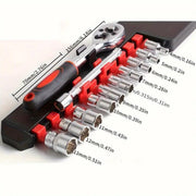 12PCS Socket Ratchet Wrench Set Quick Release Handle Extension Bar Tool Set V528-AUTO-REPAIR-TOOL-12PCS-532125
