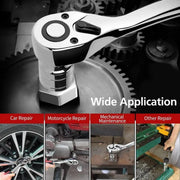 53PCS Metric Deep Socket Set 1/4" Drive Wrench with Flexible Extension Bar Tools V528-AUTO-REPAIR-TOOLS-53PCS-280035