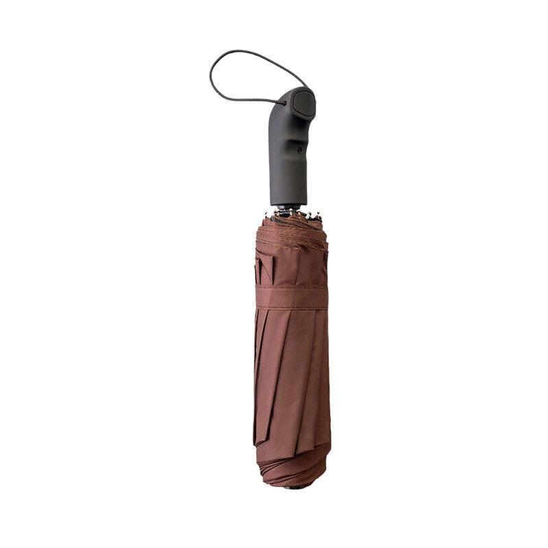 Automatic Umbrella Auto Open Close Compact Folding Anti Rain Windproof 10Ribs Au - Brown V528-AUTOMATICUMBRELLA-KHAKI-198208