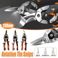 250mm Aviation Tin Snip Heavy Duty Metal Cutting Shears Industrial Scissors Tool - Straight scissors V528-AVIATION-SHEARS-255-67-401896