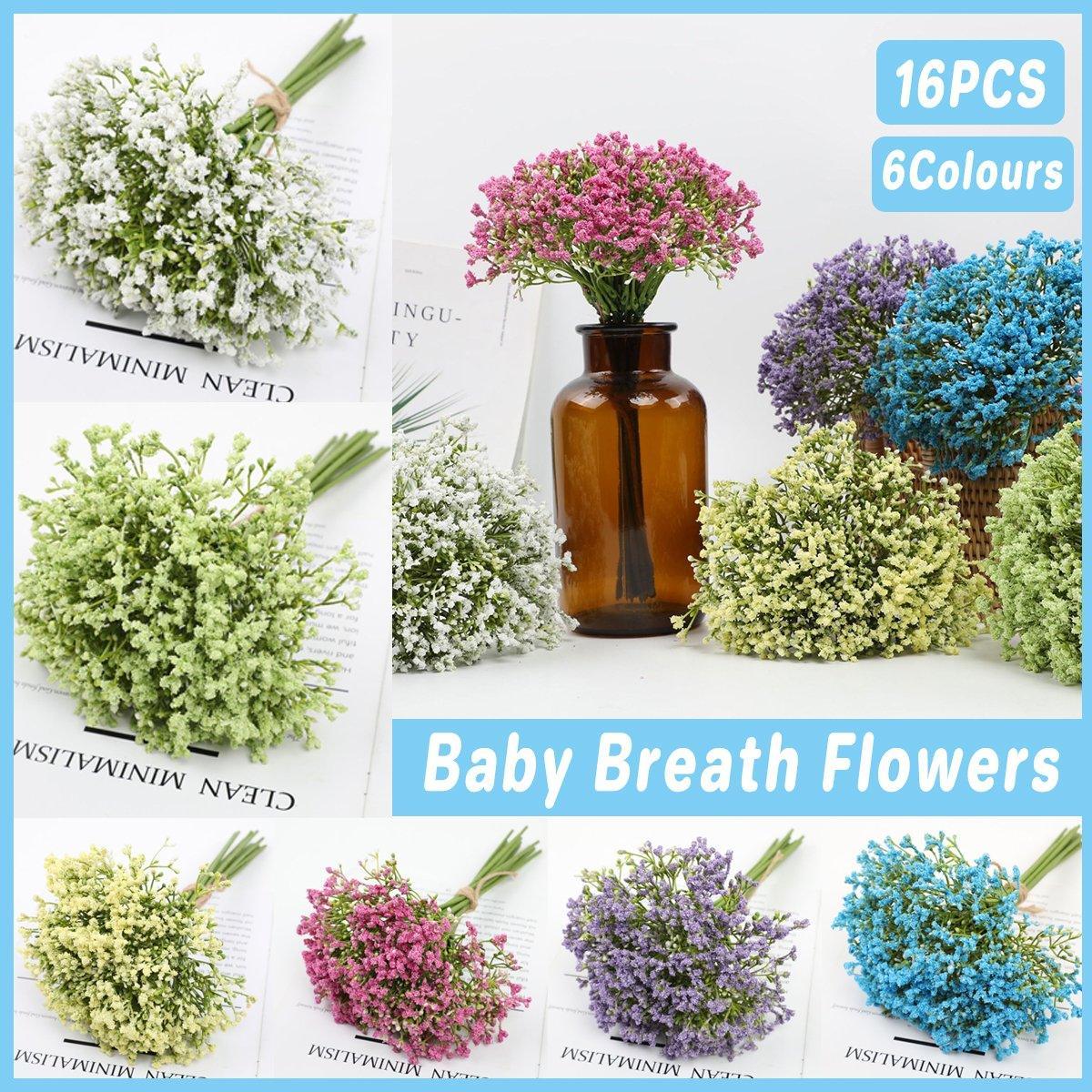 16pcs Artificial Foam Full Star Flowers Wedding Bouquet Home Decor Simulation - Pink V528-BABYSBREATH-PINK-16PCS-788884