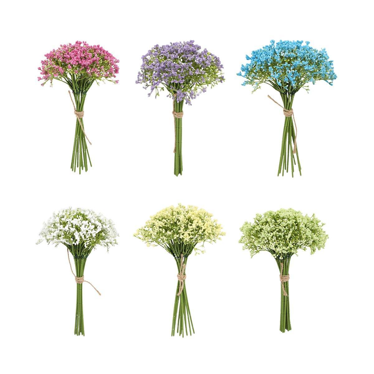 16pcs Artificial Foam Full Star Flowers Wedding Bouquet Home Decor Simulation - Pink V528-BABYSBREATH-PINK-16PCS-788884