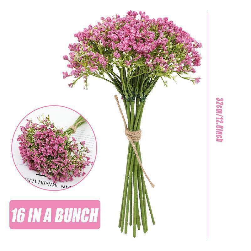 16pcs Artificial Foam Full Star Flowers Wedding Bouquet Home Decor Simulation - Pink V528-BABYSBREATH-PINK-16PCS-788884