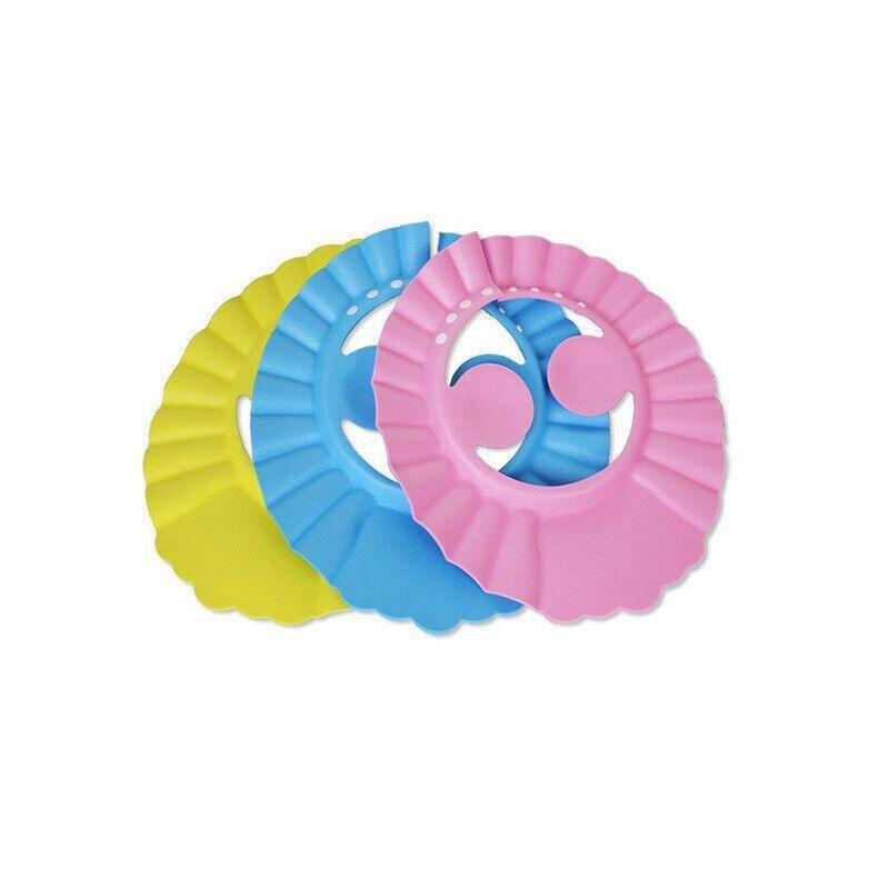Adjustable Shampoo Shield Bath Hat with Ear Cover for Hair Washing Protection - Blue V528-BABYSHOWERCAP-BLUE-234343
