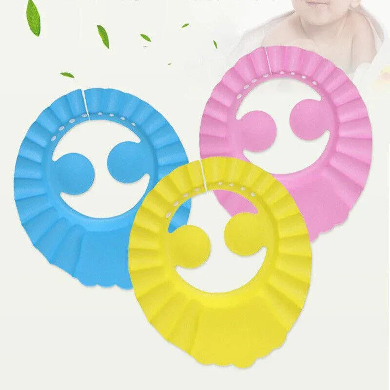 Adjustable Shampoo Shield Bath Hat with Ear Cover for Hair Washing Protection - Yellow V528-BABYSHOWERCAP-YELLOW-713506